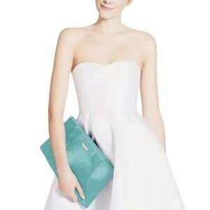Kate Spade April Wedding Belles Robin's Egg Bridal Clutch Bag Bride Formal Satin